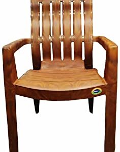 Moulded Durable Chair (Large Size) for Home & Office(Weight-Bearing Capacity 150 kg) Brown Plastic Outdoor Chair
